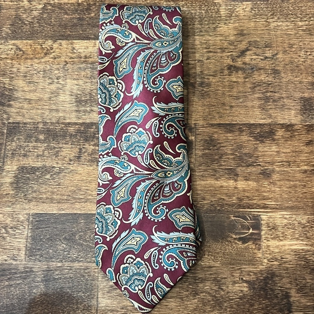STAFFORD Executive Paisley Print Silk Tie